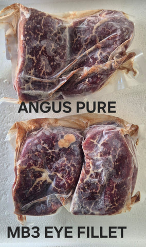 Eye Fillet Angus Pure MB3 FROZEN 2 x 250gm $47.00 pack
