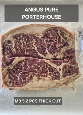 Porterhouse Angus Pure MB5 2cm x 2pc Frozen $35.00 per pack