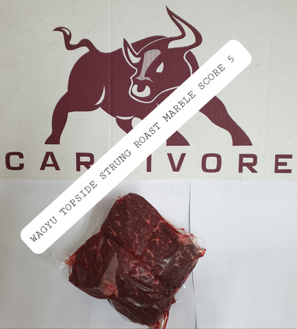 Wagyu topside roast 1.4 to 1.8 kg strung frozen marble score 5 $40 piece