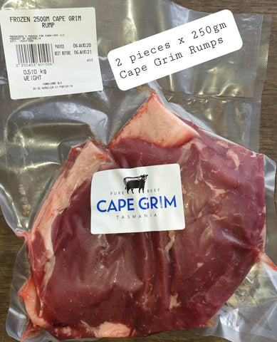 2 x 250 gm Pieces Cape Grim Rumps Frozen $14.50 a pack